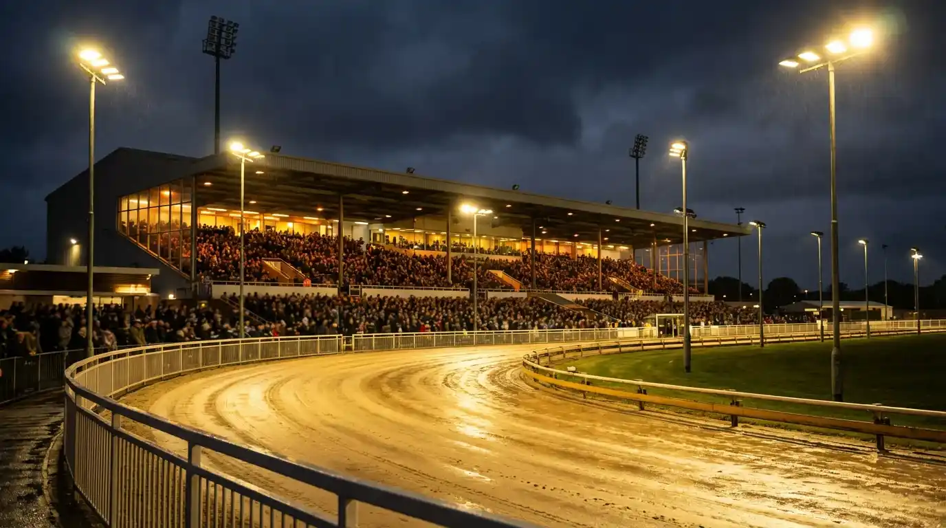 Greyhound Derby final night at a packed UK stadium